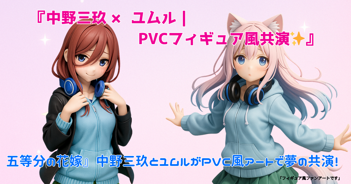 中野三玖とユムルが共演するPVCフィギュア風アート｜五等分の花嫁ファンアート